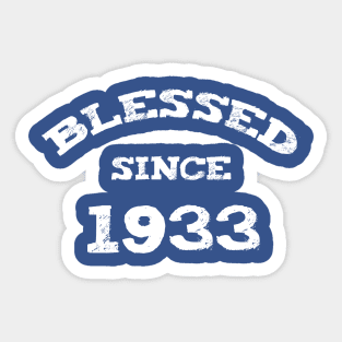 Blessed Since 1933 Cool Birthday Christian Sticker